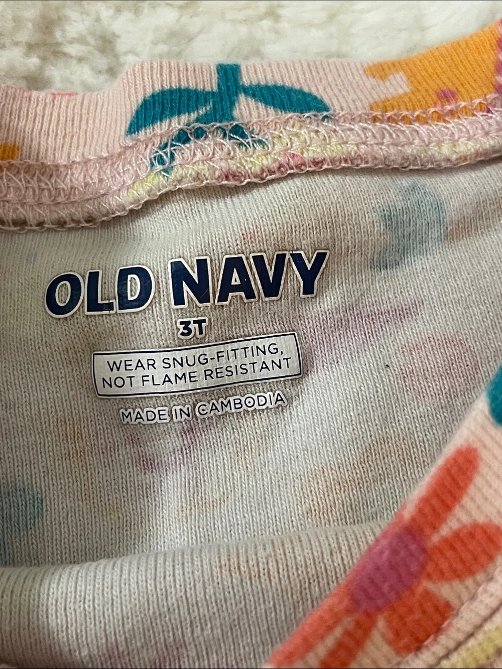 Old Navy Girls' Two-Piece Dinosaur Pajama Sets - Pink & White